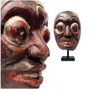 Oud, zeldzaam en groot tempelmasker - Bali - ORIGINEEL -