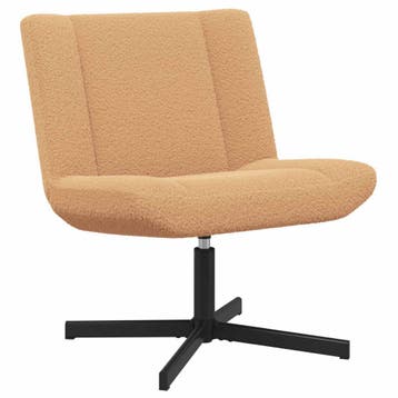 vidaXL Draaistoel Beige 63 x 75 x 76 cm Schapenvacht, Huis en Inrichting, Verzenden, Nieuw
