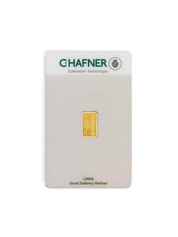 0.5 Gram goudbaar C.Hafner met certificaat, Verzenden, Goud