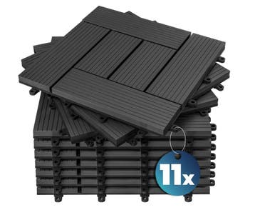 Tegels 66 stuks Klassiek Antraciet WPC 30x30cm (Tuin Tegels), Verzenden, Nieuw