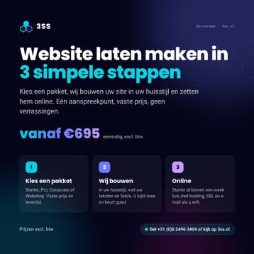 Website laten maken vanaf €695 | Vaste prijs | 3SS Rotterdam, Website Bouw