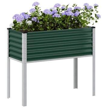 vidaXL Plantenbak Groen 100x45x90 cm Staal, Tuin en Terras, Verzenden, Nieuw, Metaal
