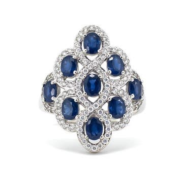 Zonder minimumprijs - Ring Verguld Saffier - Topaas - 18kt, Sieraden, Tassen en Uiterlijk, Nieuw