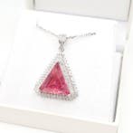 Zonder minimumprijs - Ketting met hanger - 14 karaat Witgoud