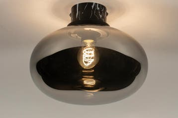 Rietveld Plafondlampen - Zwart, Grijs - Glas, Metaal, Verzenden, Nieuw