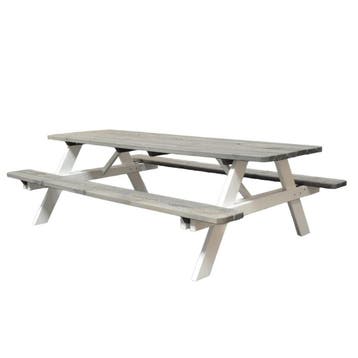 Picknicktafel Deluxe 240 x 70 cm - Grijs / Wit, Verzenden, Nieuw, Hout