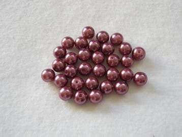 30 x prachtige glasparel 8mm Gat: 1mm kleur: donker oud roze, Hobby en Vrije tijd, Kralen en Sieraden maken, Ophalen of Verzenden