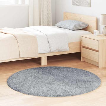 vidaXL Hoogpolig vloerkleed NAVARRA 120x120 cm polyester, Verzenden, Nieuw, Grijs