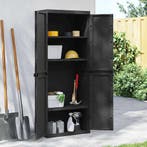 vidaXL Tuinkast 65x37x165 cm polypropeen zwart, Verzenden, Nieuw