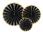 Decoratieve Rozetten Zwart Met Gouden Rand (3st), Ophalen of Verzenden, Nieuw