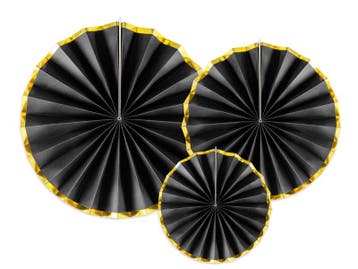 Decoratieve Rozetten Zwart Met Gouden Rand (3st), Ophalen of Verzenden, Nieuw