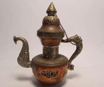 Theepot - Koper - Antieke messing waterkan