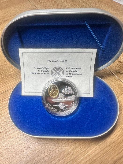 Canada. 20 Dollars 1994 “ The Curtiss HS-2L“ (Zonder, Postzegels en Munten, Munten | Europa | Niet-Euromunten
