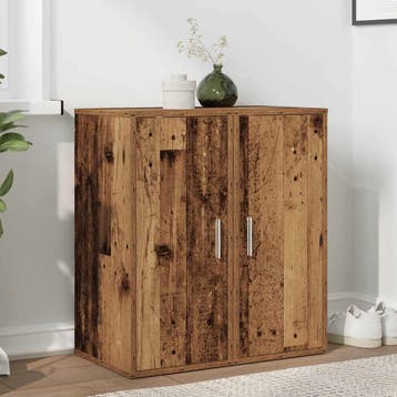 vidaXL Schoenenkasten 2 st 32x35x70 cm bewerkt hout oud, Verzenden, Nieuw