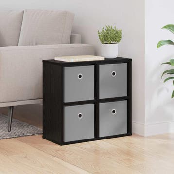 vidaXL Dressoir Zwart Eiken 49,5 x 22 x 47 cm, Minder dan 50 cm, Verzenden, Nieuw, Minder dan 25 cm