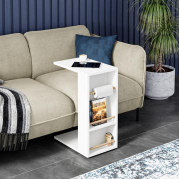 [en.casa] Bijzettafel Siikainen laptoptafel met horizontale, Huis en Inrichting, Tafels | Bijzettafels, Verzenden, Nieuw