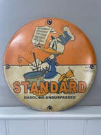 Vintage metalen decoratief rond reclamebord met Donald Duck, Nieuw