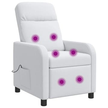vidaXL Massage Recliner Wit Stof, Verzenden, Nieuw