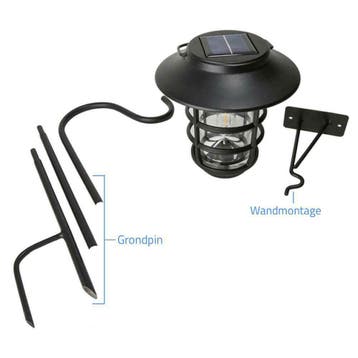Zwarte solarlamp Sting hanglamp, priklamp en tafellamp-in-1, Overige materialen, Verzenden, Minder dan 50 watt, Nieuw