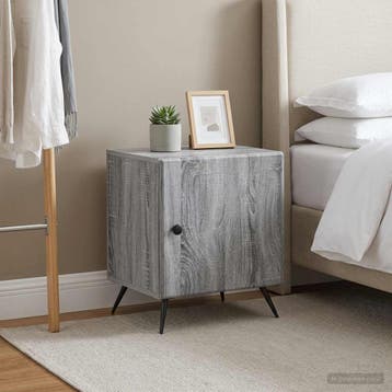 vidaXL Nachtkastje 2 st Grijs sonoma 43 x 34,5 x 50 cm, Minder dan 45 cm, Verzenden, Nieuw, Minder dan 55 cm