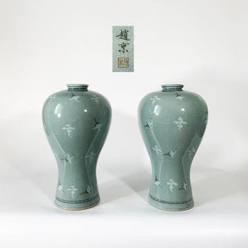 Vaas - hoogbrand steengoed - Zuid-Korea - Celadon Maebyeong, Antiek en Kunst