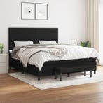 vidaXL Boxspring met matras stof zwart 160x200 cm, Verzenden, Zwart, 200 cm, Stof