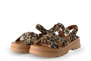 Manfield Sandalen in maat 38 Beige, Verzenden, Beige, Sandalen of Muiltjes, Zo goed als nieuw