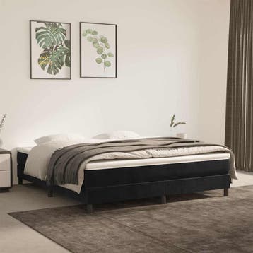 vidaXL Boxspring bed 180x200 cm fluweel zwart, Eenpersoons, Verzenden, Zwart, Nieuw