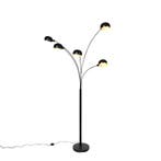 Smart vloerlamp zwart 5-lichts incl. Wifi B35 - Sixties, Verzenden, Nieuw, Design