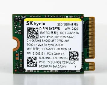SK hynix BC511 256GB NVMe SSD – M.2 2280 – PCIe 3.0 x4 –, Computers en Software, Ophalen of Verzenden, Gebruikt