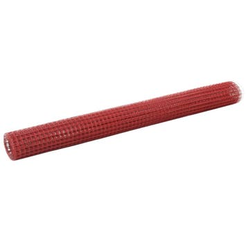 vidaXL Kippengaas 25x1,5 m staal met PVC coating rood, Verzenden, Nieuw, IJzer, 1 tot 2 meter