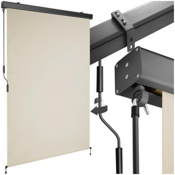 Zonnescherm Eloise met 2 wandhouders - 120 x 250 cm, beige, Verzenden, Nieuw