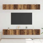 vidaXL Tv-meubelset Wandgemonteerd 6 pcs Oudhout Bewerkt, Huis en Inrichting, Kasten | Televisiemeubels, Minder dan 50 cm, Verzenden