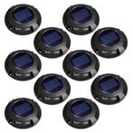 Set 10 stuks Solar Decklight Zwart Tuinverlichting, Verzenden, Nieuw