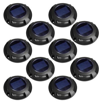 Set 10 stuks Solar Decklight Zwart Tuinverlichting, Tuin en Terras, Verzenden, Nieuw