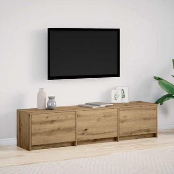 vidaXL TV-kast met LED 165 x 34 x 40 cm Ambachtelijk eiken, Minder dan 50 cm, Verzenden, Nieuw, Minder dan 100 cm