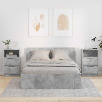 vidaXL Nachtkastjes 2 pcs Beton Grijs 40 x 30 x 467 cm, Minder dan 45 cm, Verzenden, Nieuw, 55 tot 70 cm