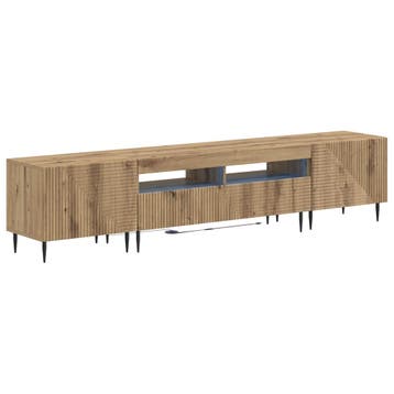 vidaXL 3-delige LED TV-kast Artisanaal eiken Bewerkt hout, Minder dan 50 cm, Verzenden, Nieuw, Minder dan 100 cm