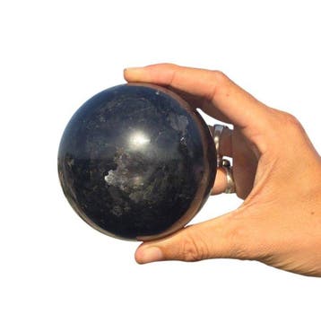 KAMR GEM Natuurlijke Larvikiet Bol 90mm Flitsende Noorse