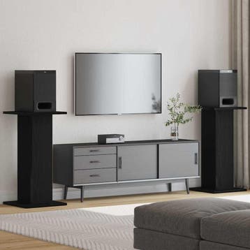 vidaXL Luidspreker standaards 2 st Zwart Eiken 30 x 30 x 60, Verzenden, Nieuw