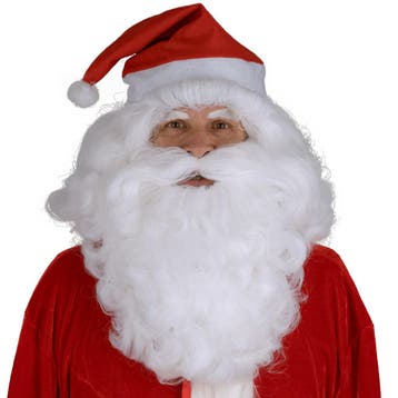 Pruik en Baard Santa Pluche, Kleding | Dames, Carnavalskleding en Feestkleding, Ophalen of Verzenden, Nieuw