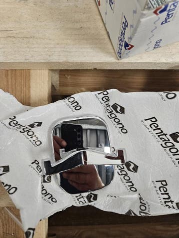 Pentagono dubbele handdoekhaak chroom set van 2, Ophalen of Verzenden, Nieuw, Chroom, Bad