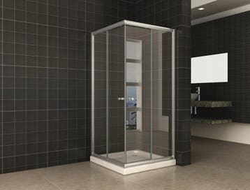 Wiesbaden Eco Douchecabine 90 x 90 cm Chroom – Vierkant met, Ophalen of Verzenden, Nieuw, Chroom, Bad
