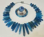 Set van natuurlijke blauwe agaat uit Brazilië /1270 ct /