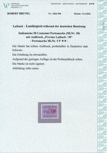 Laibach Landespost tijdens de Duitse bezetting 1944 - 50, Gestempeld