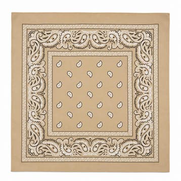 Bandana Zakdoek 55x55cm – Paisleyprint – Beige, Nieuw