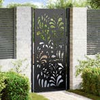 vidaXL Poort met golfontwerp 100x200 cm staal zwart, Verzenden, Nieuw