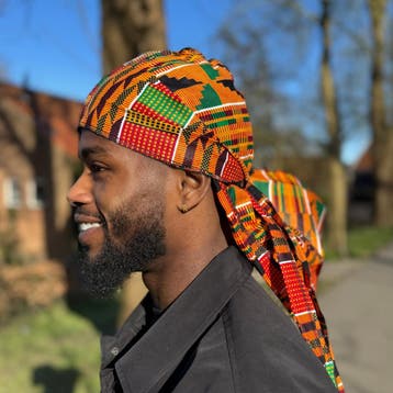 Durag / Du-rag / Do-rag / Bandana - Unisex - Oranje / blauw, Ophalen of Verzenden, Nieuw