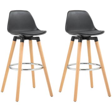 2-delige Set Barkrukken In Skandi-design, Met Voetensteun, 4, Huis en Inrichting, Kasten | Wandmeubels, Verzenden, Nieuw