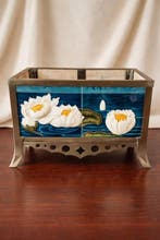 Art Nouveau - Jardinière - Keramiek, Metaal - Bloempot, Antiek en Kunst